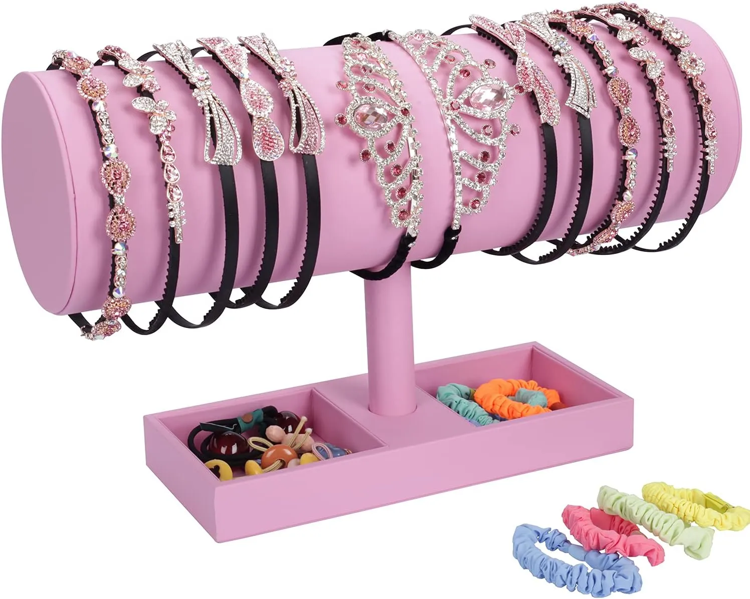 Pink Leather Headband Holder Fashion Headband Organizer for Baby Girl Women Headband Display Stand