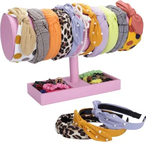 Pink Leather Headband Holder Fashion Headband Organizer for Baby Girl Women Headband Display Stand