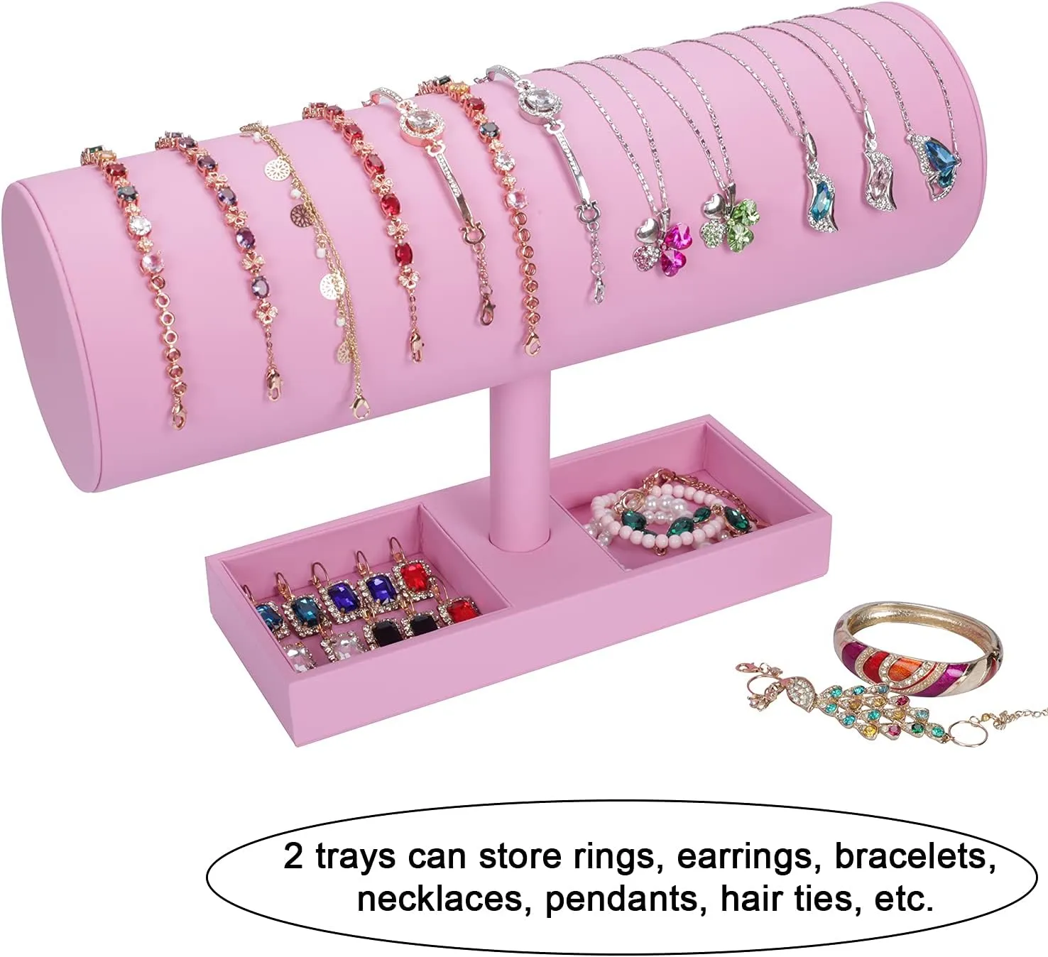 Pink Leather Headband Holder Fashion Headband Organizer for Baby Girl Women Headband Display Stand