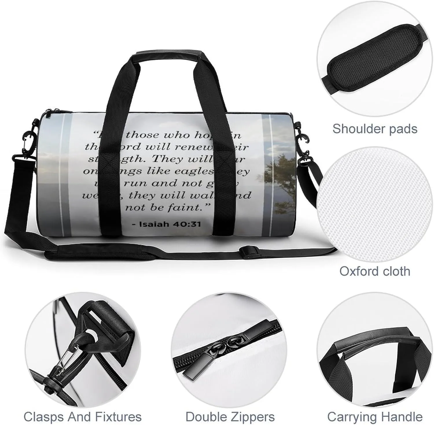 Plant Sage Green Leaves Fitness Bag Waterproof And Stain Resistant Suitable for Unisex