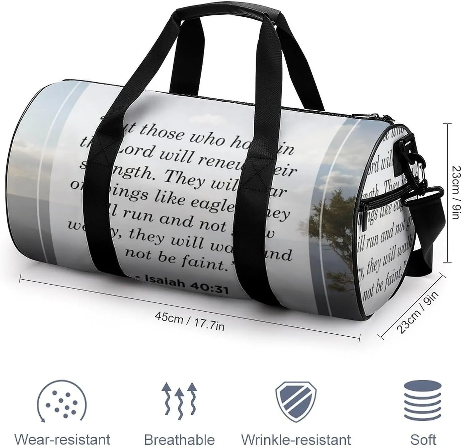 Plant Sage Green Leaves Fitness Bag Waterproof And Stain Resistant Suitable for Unisex