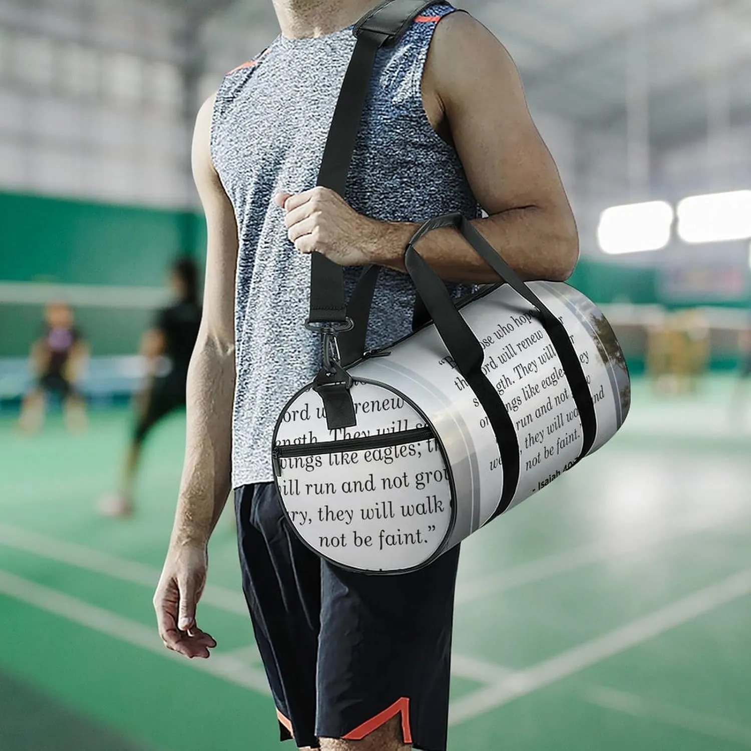 Plant Sage Green Leaves Fitness Bag Waterproof And Stain Resistant Suitable for Unisex