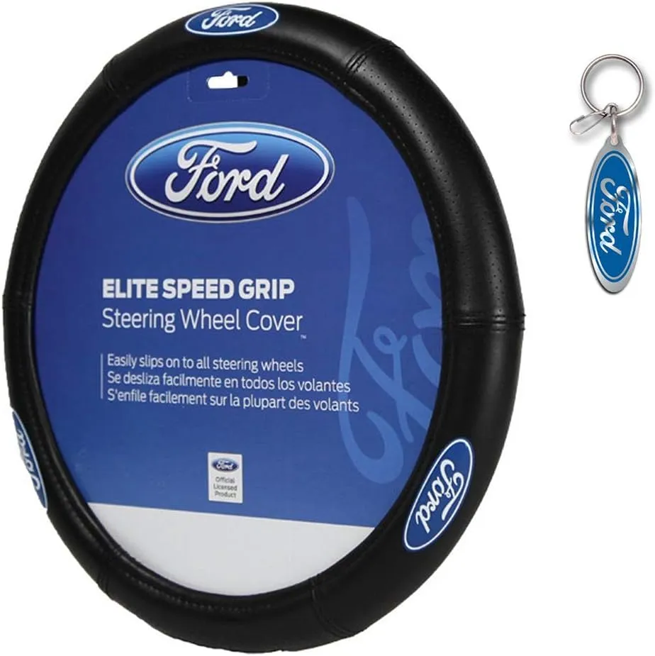 Plasticolor Ford Steering Auto Wheel Cover with Fancy Ford Logo Keychain