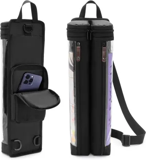 Playmat Tube Case for 2pcs W14’’x L24’’ Playmat, Gaming Playmat Tube Case with Dice Holder for TCG/MTG Playmat, Play Game Mat Tube Storage Case Container with Support Panel and Shoulder Strap