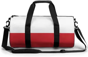 Poland Flag Sports Duffel Bag for Men Women with Shoe Compartment Gym Weekender Tote