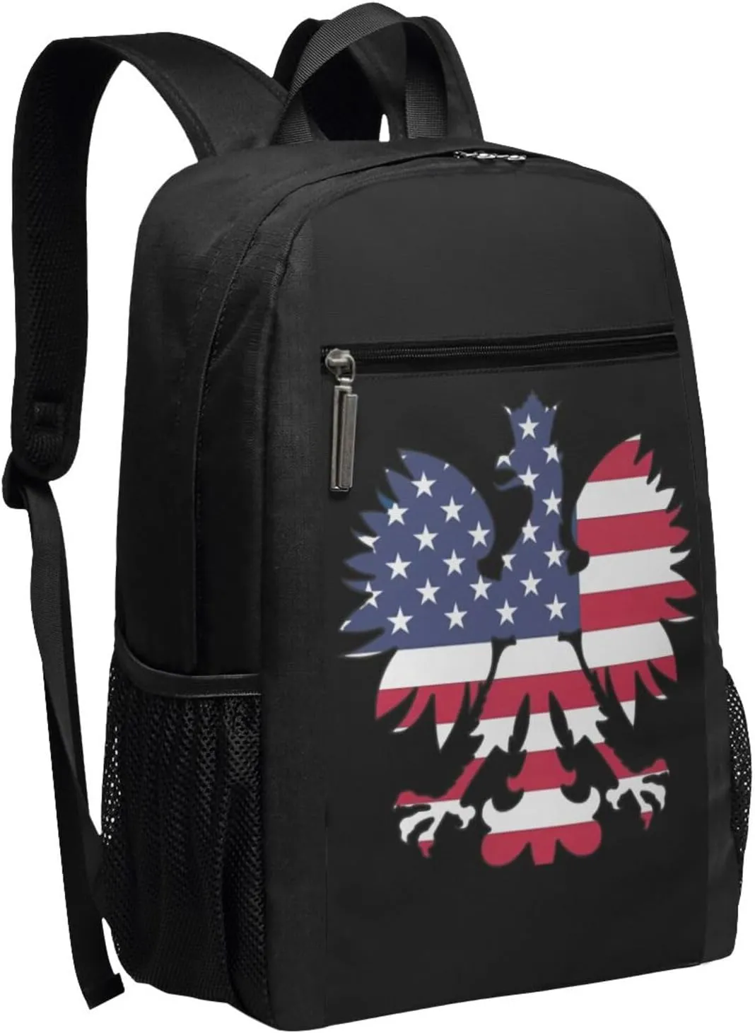 Polish American Eagle Casual Backpacks Sports Backpack Large Capacity Travel Rucksack Laptop Daypack with Multi-Pockets Adjustable Strap Work Bag for Hiking