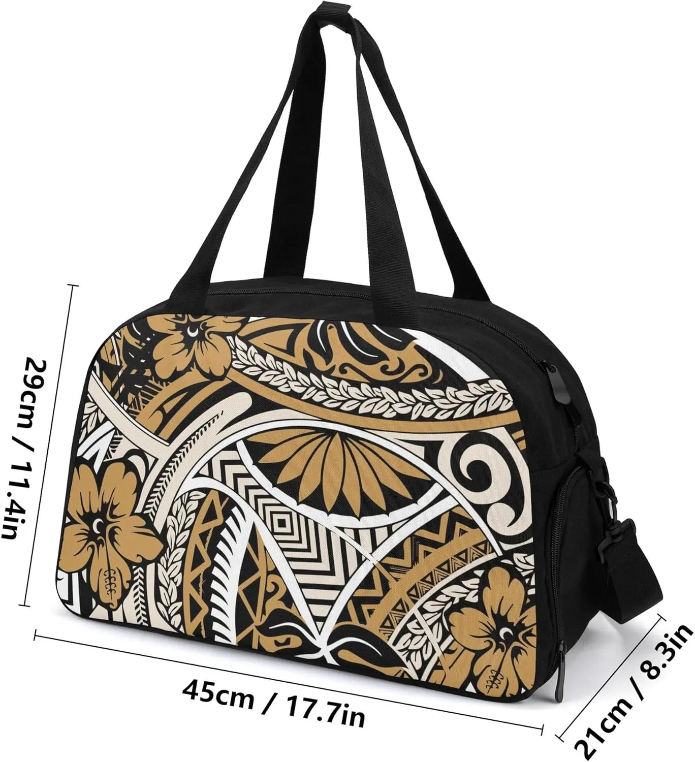 Polynesian Vacation Travel Portable Tote Large Capacity Storage Bag Samoa Hawaiian Islands Custom Tote Pattern