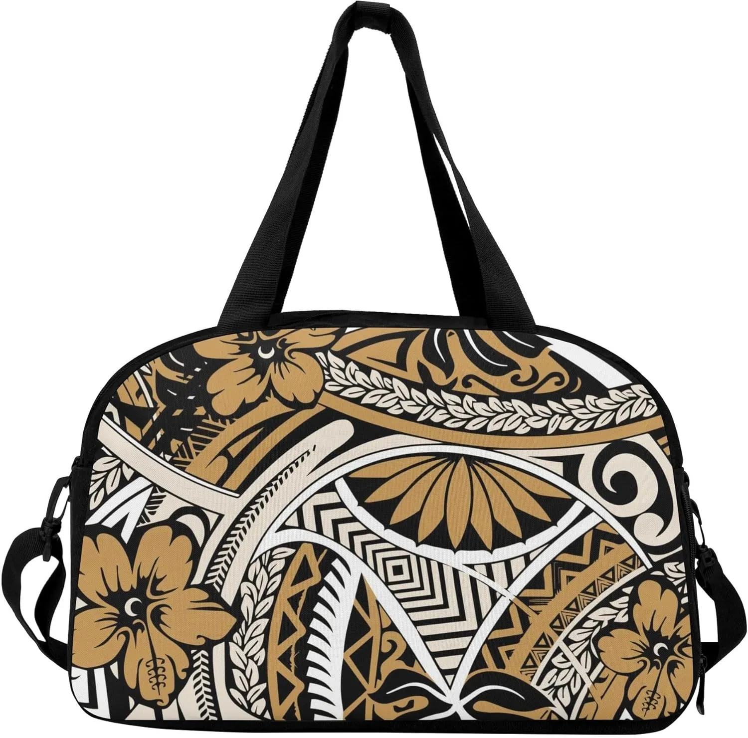 Polynesian Vacation Travel Portable Tote Large Capacity Storage Bag Samoa Hawaiian Islands Custom Tote Pattern