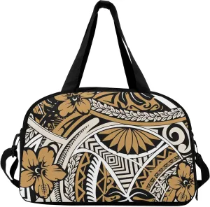 Polynesian Vacation Travel Portable Tote Large Capacity Storage Bag Samoa Hawaiian Islands Custom Tote Pattern