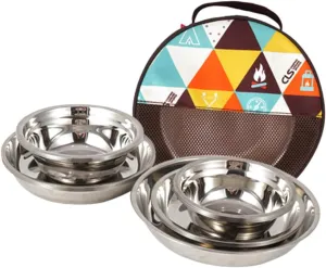 POPETPOP 1set Camping Kit Complete Outdoor Tableware with Plates Bowls for Picnics Bbqs Hiking Home Use Safe Convenient Design