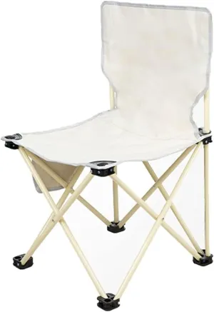 Portable Camping Chair Ultra-light Camping Chair Portable Folding Chair With Side Pockets Suitable For Camping Hiking,picnic,family Trips camping, beach, fishing ( Color : White , Size : 33*33*52CM )