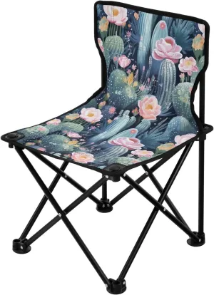 Portable Camping Chairs Cactus Flowers Floral Lightweight Folding Chair for Camping, Beach, Picnic, Travel and Sports with Carry Bag 20849399