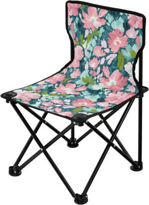 Portable Camping Chairs Flowers Floral Pink Lightweight Folding Chair for Camping, Beach, Picnic, Travel and Sports with Carry Bag 20851694