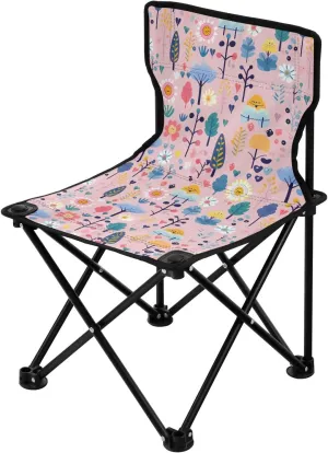 Portable Camping Chairs Flowers Floral Pink Lightweight Folding Chair for Camping, Beach, Picnic, Travel and Sports with Carry Bag 20852738