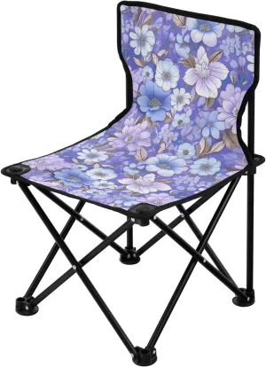 Portable Camping Chairs Flowers Floral Purple Lightweight Folding Chair for Camping, Beach, Picnic, Travel and Sports with Carry Bag 20851726