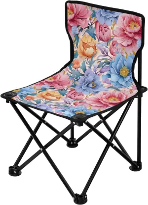 Portable Camping Chairs Flowers Floral Vintage Lightweight Folding Chair for Camping, Beach, Picnic, Travel and Sports with Carry Bag 20851175
