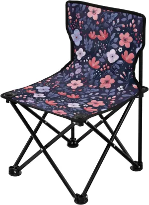 Portable Camping Chairs Flowers Floral Vintage Lightweight Folding Chair for Camping, Beach, Picnic, Travel and Sports with Carry Bag 20851540