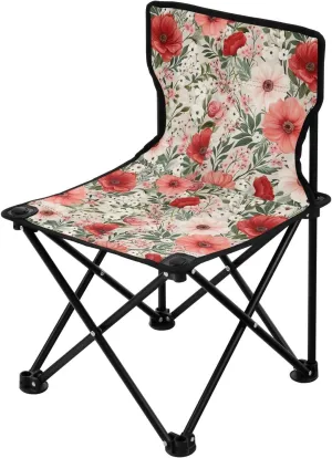 Portable Camping Chairs Flowers Floral Vintage Lightweight Folding Chair for Camping, Beach, Picnic, Travel and Sports with Carry Bag 20851700