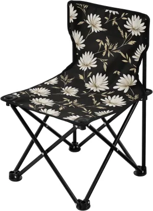 Portable Camping Chairs Flowers Floral White Lightweight Folding Chair for Camping, Beach, Picnic, Travel and Sports with Carry Bag 20851476