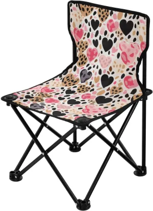 Portable Camping Chairs Valentine's Day Heart Pink Lightweight Folding Chair for Camping, Beach, Picnic, Travel and Sports with Carry Bag 20850968