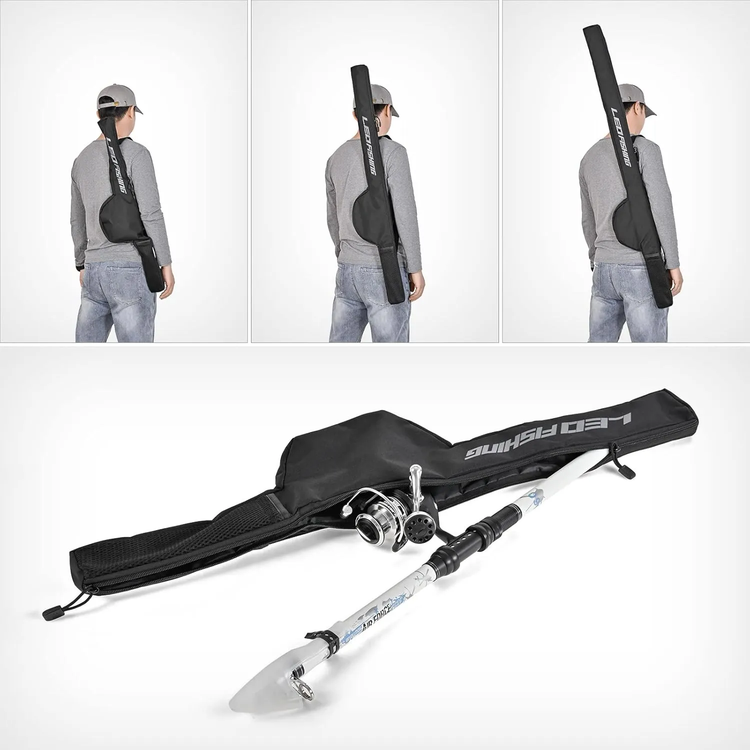 Portable Fishing Rod Case Foldable Fishing Pole Case Fishing Reel Storagefishing Pole Bag Fishing Rod Travel Case Fishing Pole Storage Ba (33.46inch) (49inch)