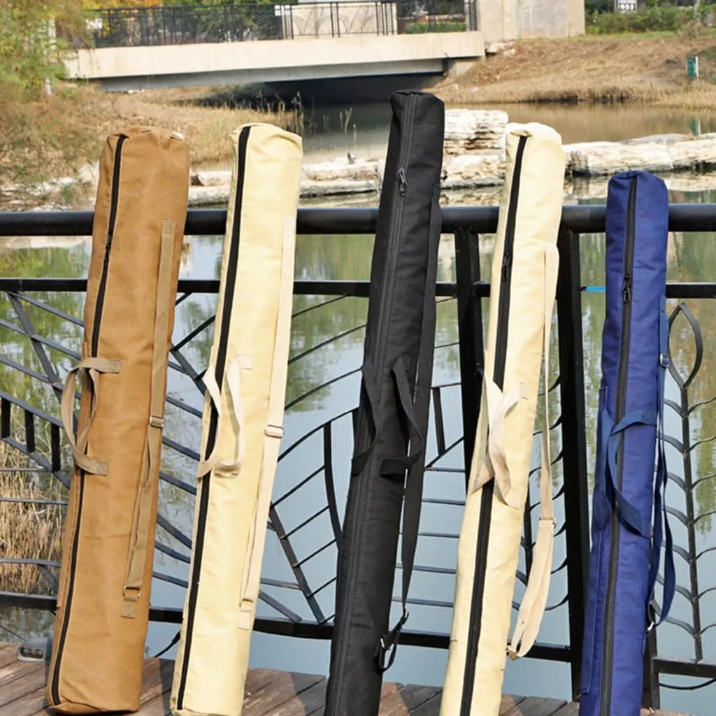Portable Fishing Rod Organizers Bag Large Capacity Canvas Fishing Tackle Storage Bag Fishing Poles Bag Case for Outdoor