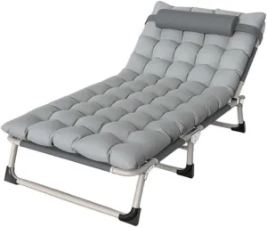 Portable Folding Adult Bed,Camping Cot Camp Bed for Adults, Extra Wide Heavy Duty Folding Camping Bed with Cushion&Pillow, Portable Travel Camping Cot for Outdoor Travel Office, Lightweig