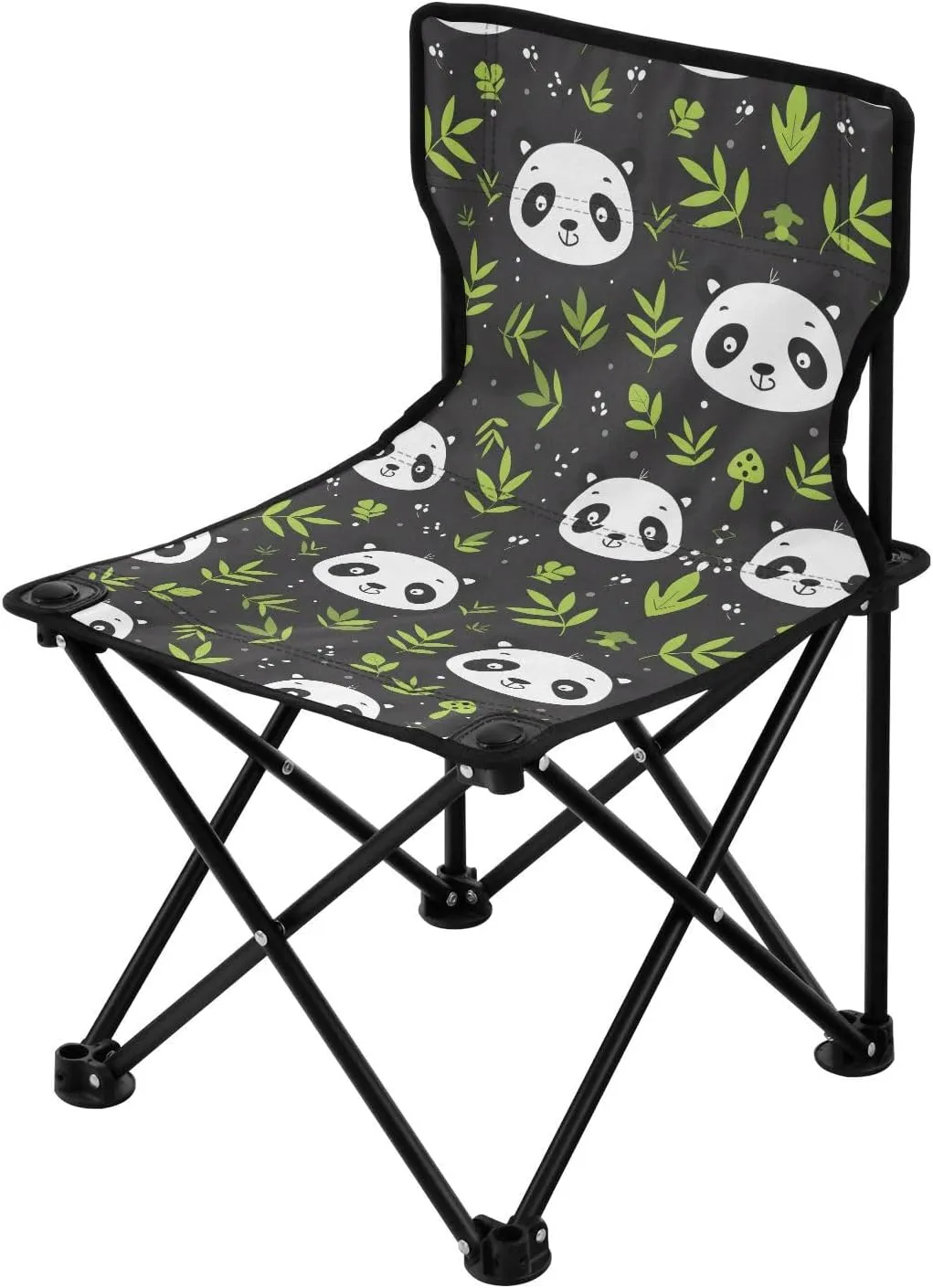 Portable Folding Camping Chair with Carrying Bag Cute Cartoon Panda Pattern Lightweight Folding Chair Perfect for Camping, Tailgates, Beach, and Sports