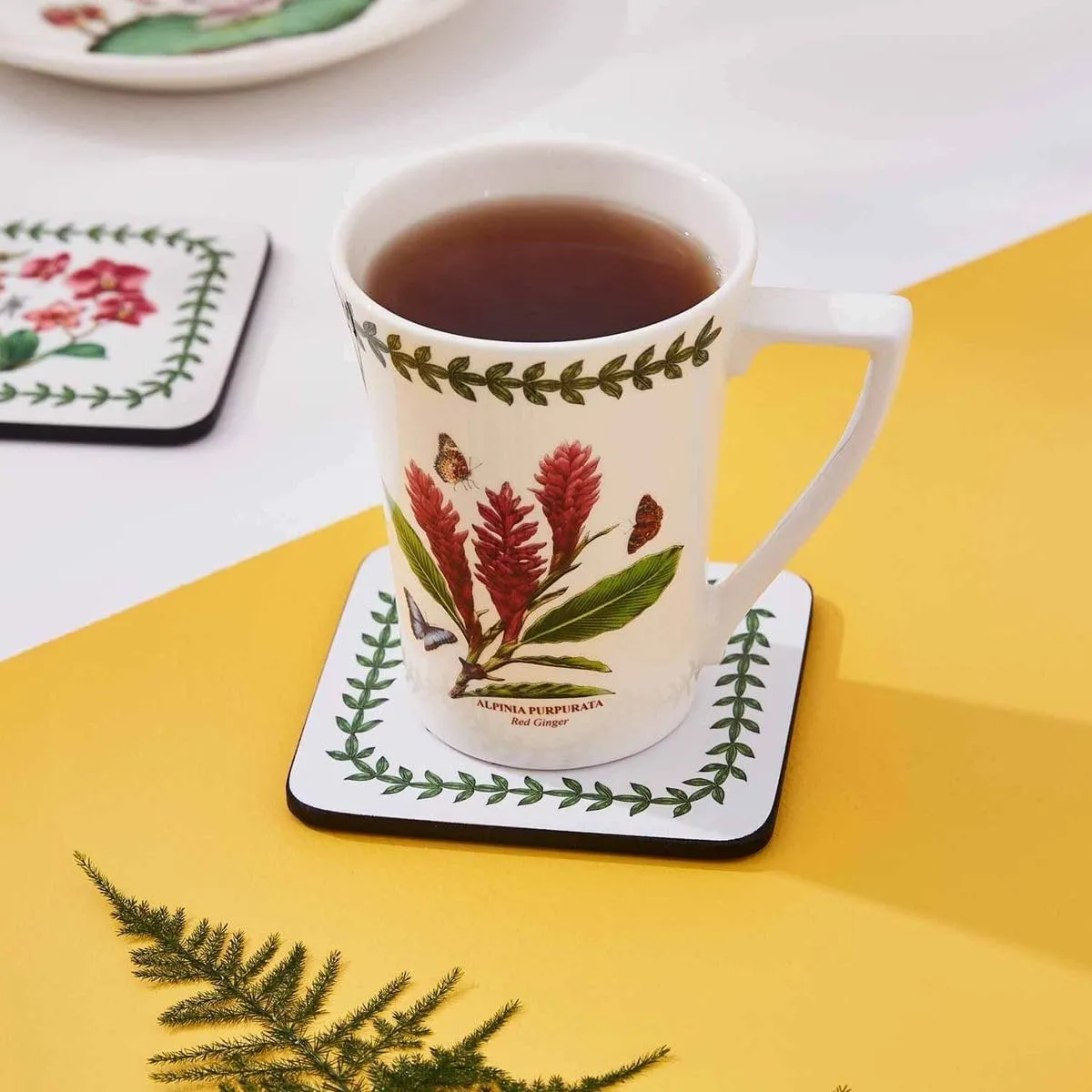 Portmeirion Exotic Botanic Garden 12oz Mandarin Mug, Arborea - Fine Earthenware, Made in England - Dishwasher, Microwave, Freezer, Oven Safe - Floral English Drinkware for Coffee & Tea