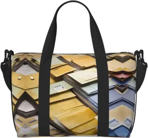 Postal Stationery print Travel Duffel Bag,workout duffel bag, overnight shoulder Bag,Weekender Bag for Women Men