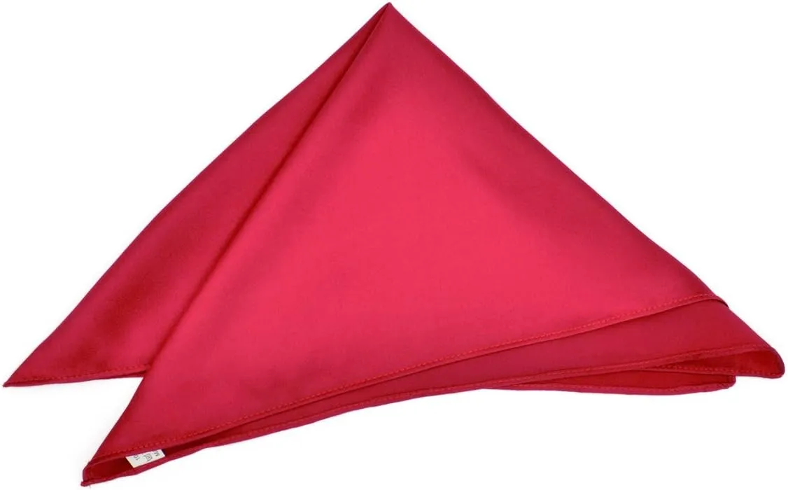Premium 100% Pure Mulberry Silk Solid Pocket Square Handkerchief Scarf 13.5"
