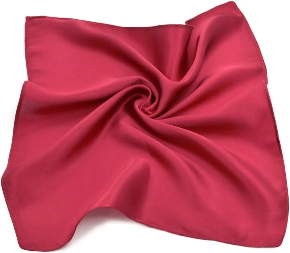 Premium 100% Pure Mulberry Silk Solid Pocket Square Handkerchief Scarf 13.5"