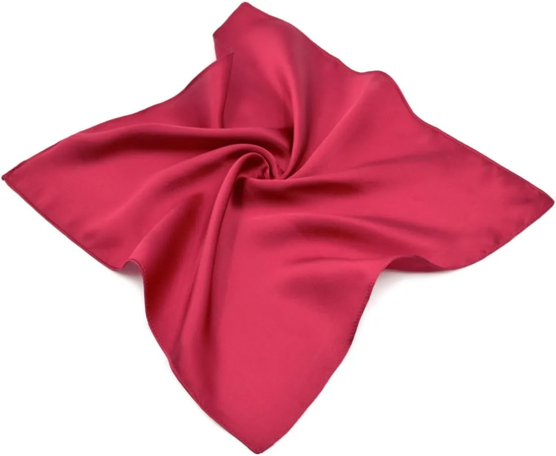 Premium 100% Pure Mulberry Silk Solid Pocket Square Handkerchief Scarf 13.5"