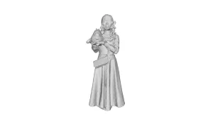 Printle V Femme 189-Female Adult Middle-aged Young Woman Carrying a Crossbody Bag and a Roast Chicken Wearing Short Blazer and Skirt Figure for Dioramas and Model Train Sets CHOOSE YOUR SCALE