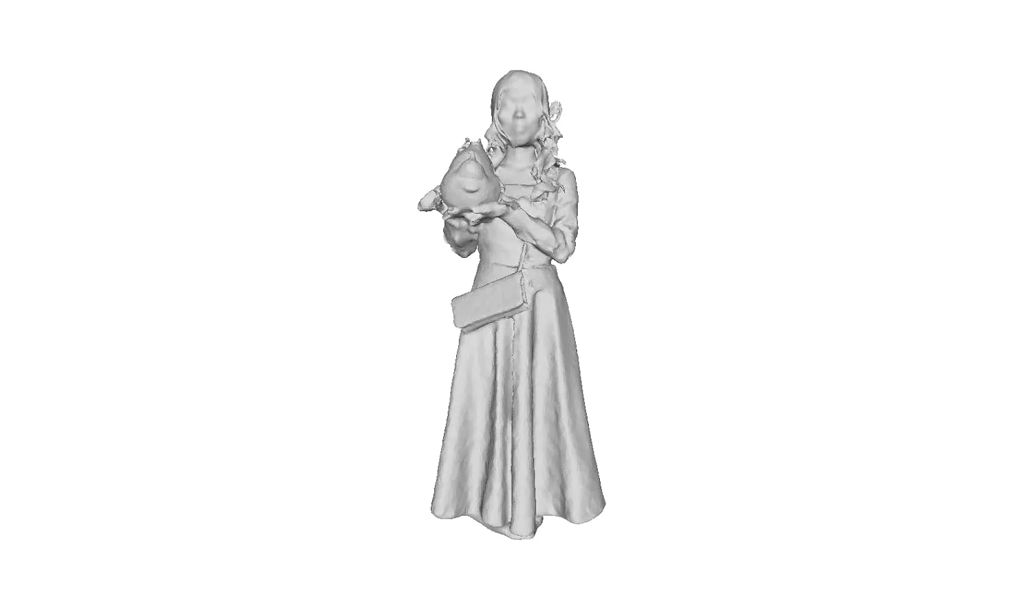 Printle V Femme 189-Female Adult Middle-aged Young Woman Carrying a Crossbody Bag and a Roast Chicken Wearing Short Blazer and Skirt Figure for Dioramas and Model Train Sets CHOOSE YOUR SCALE
