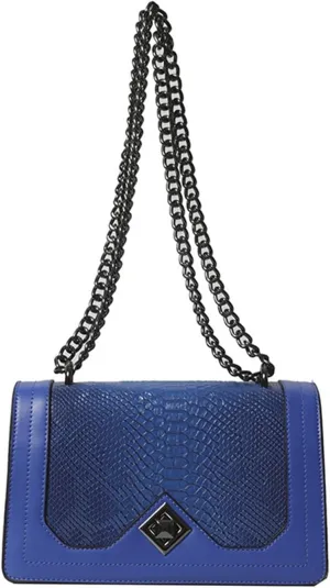 PU Leather Snakeskin Print Crossbody Chain Shoulder Bag, Fashion-Retro Women's Bag, Shoulder Bag (Blue)