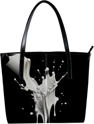 Purses for Women,Tote Bag Aesthetic,Women's Tote Handbags,Black White Milk