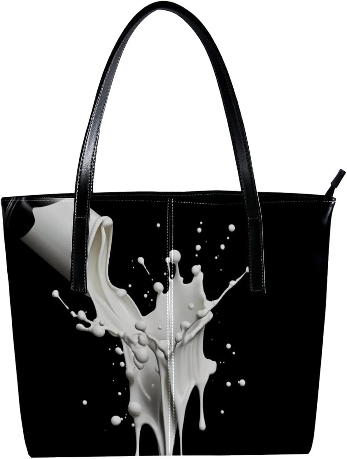 Purses for Women,Tote Bag Aesthetic,Women's Tote Handbags,Black White Milk