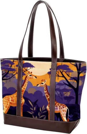 Purses for Women,Tote Bag for Women,Handbags for Women,African Giraffe Grassland