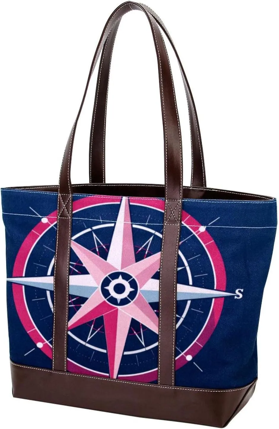 Purses for Women,Tote Bag for Women,Handbags for Women,Blue Back Sea Compass