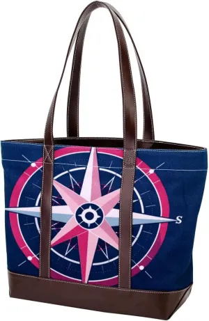 Purses for Women,Tote Bag for Women,Handbags for Women,Blue Back Sea Compass