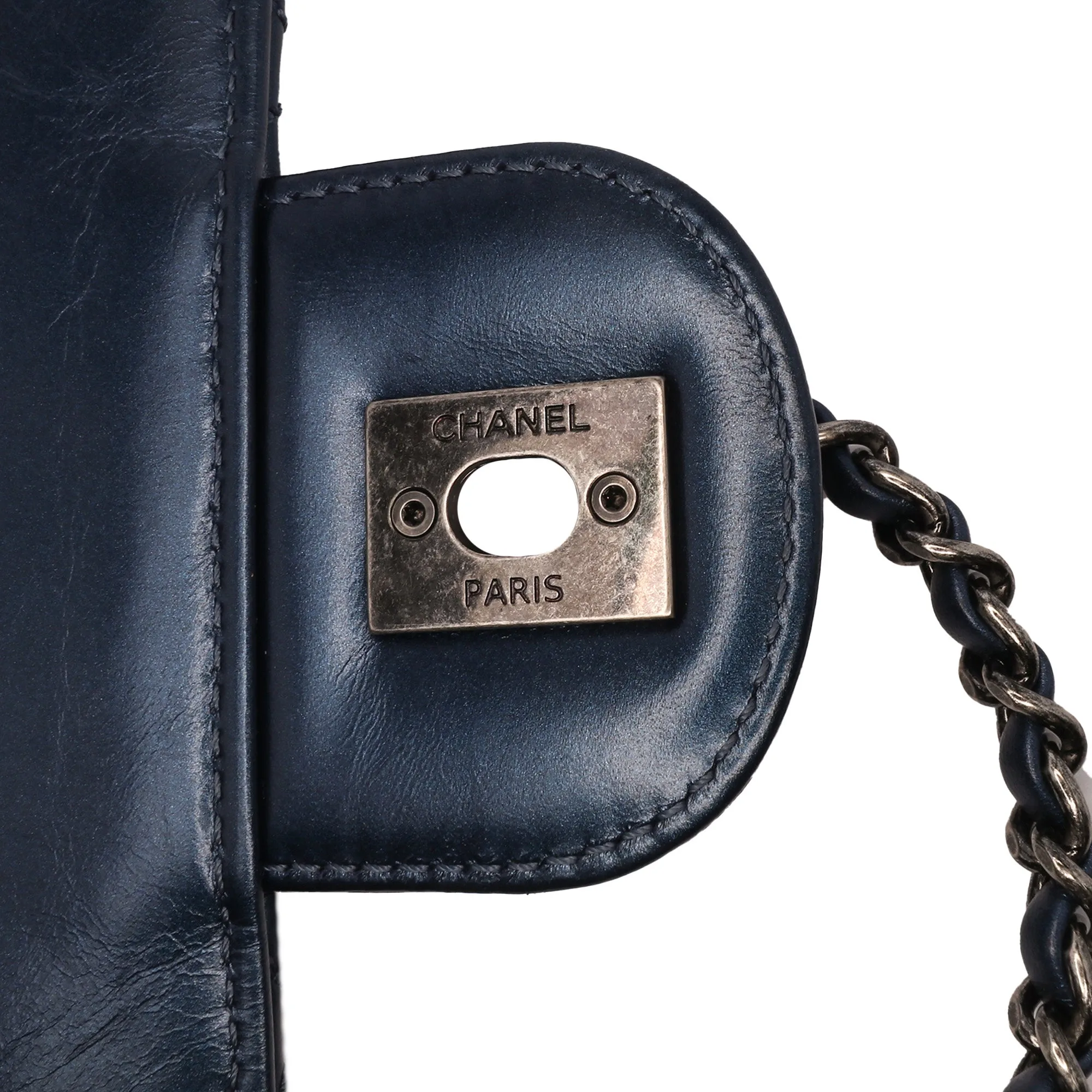 Quilted Glazed Calfskin Coco Pleats Flap