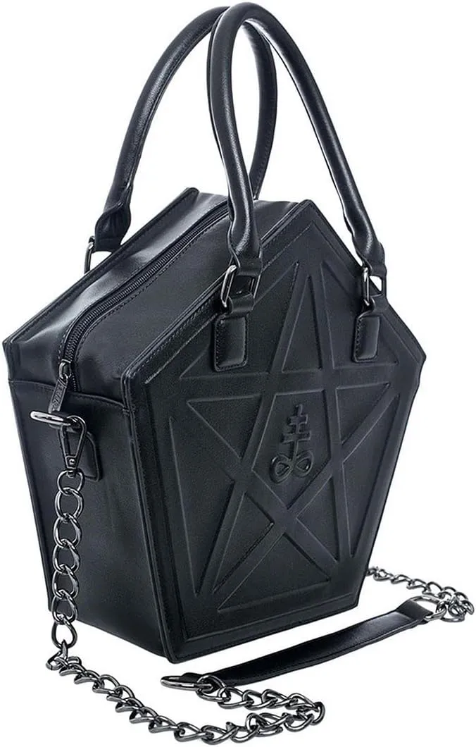 QZUnique Halloween Purses Gothic Novelty Shoulder Bag Pumpkin Coffin Skull Bat Crossbody Bag holiday Party Gift Candy Bag