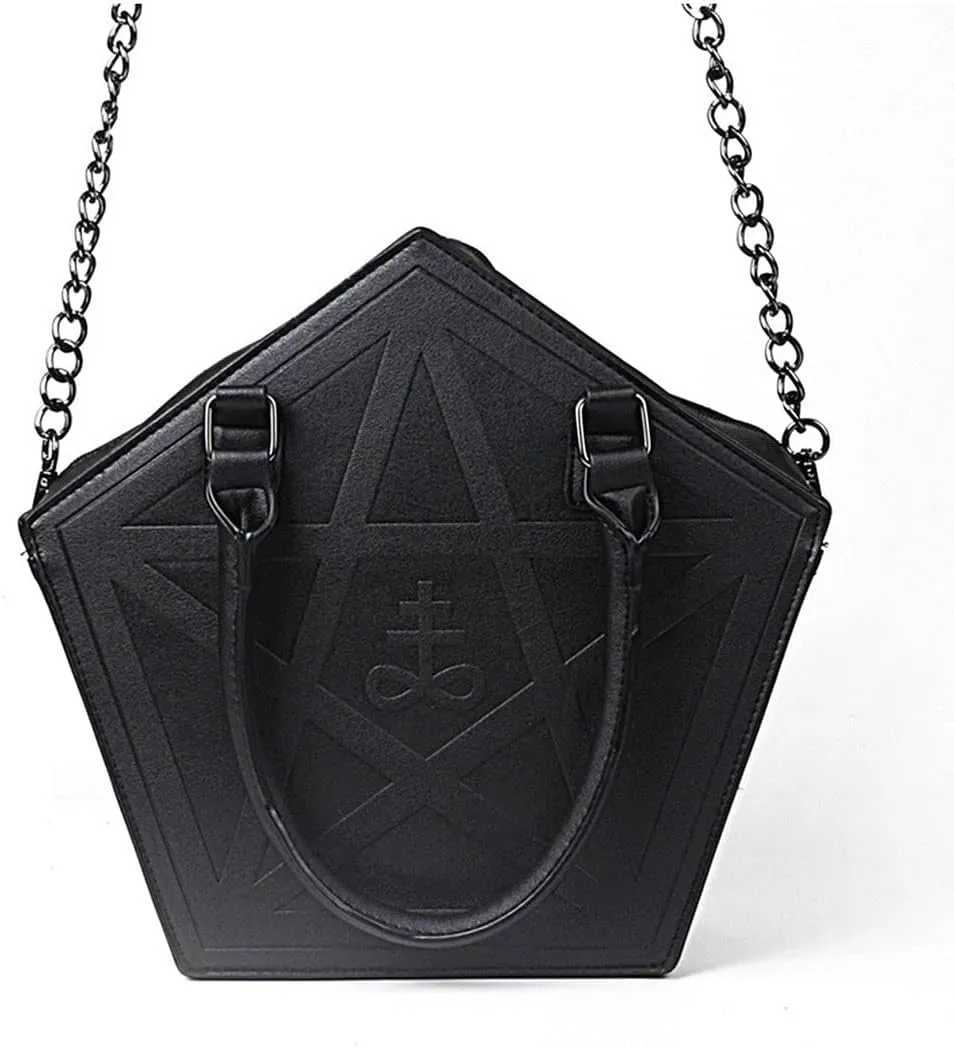 QZUnique Halloween Purses Gothic Novelty Shoulder Bag Pumpkin Coffin Skull Bat Crossbody Bag holiday Party Gift Candy Bag