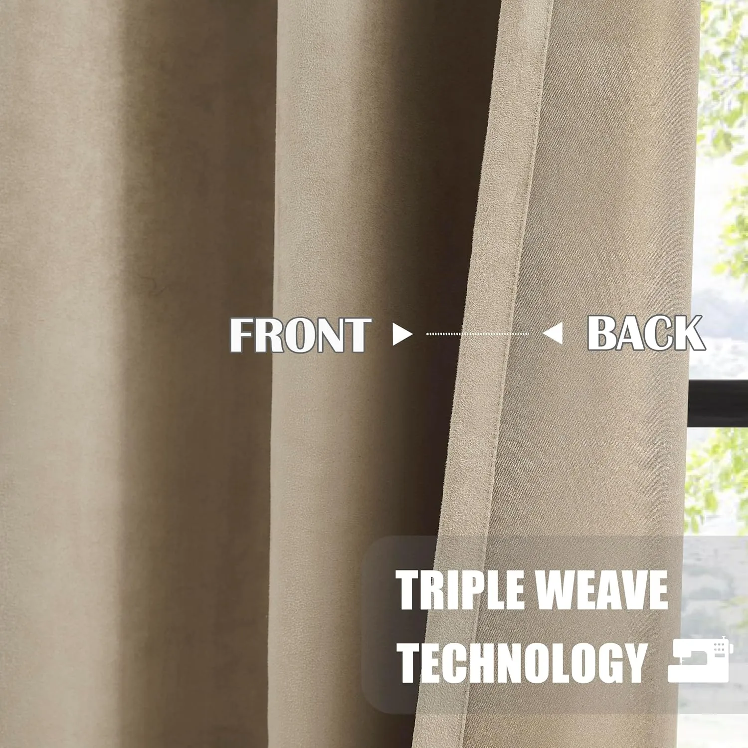 Randall Faux Suede 95% Blackout Window Curtain Panels 84 Inch Long Luxury Solid Light Blocking Drapes for Bedroom/Living Room Thermal Insulated Grommet Window Treatment, Camel Tan, 2 Panels, 54"Wx84"L