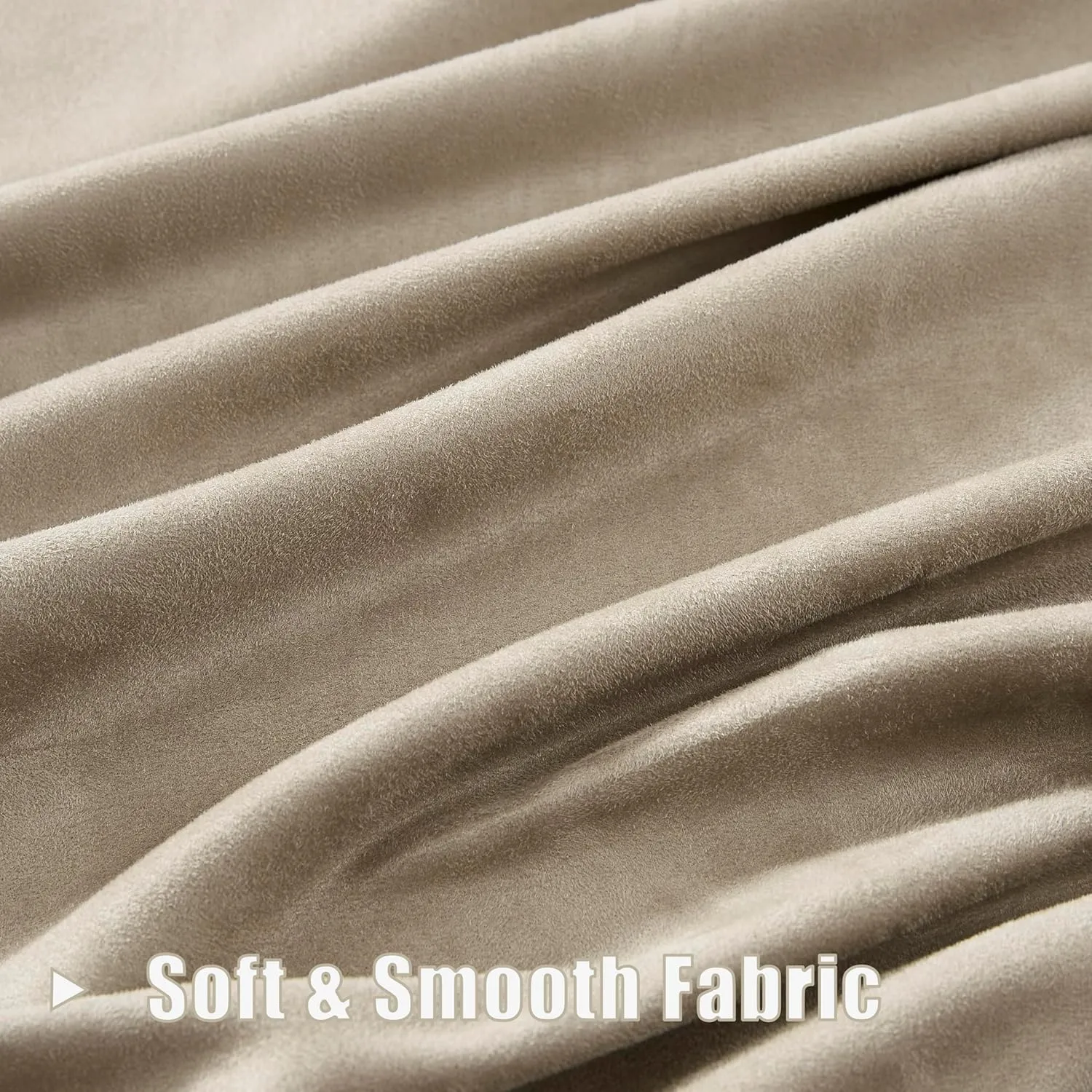 Randall Faux Suede 95% Blackout Window Curtain Panels 84 Inch Long Luxury Solid Light Blocking Drapes for Bedroom/Living Room Thermal Insulated Grommet Window Treatment, Camel Tan, 2 Panels, 54"Wx84"L