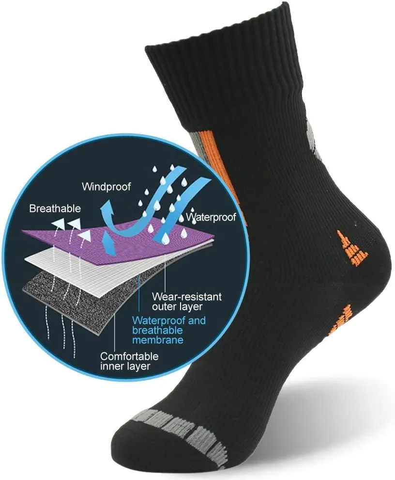 RANDY SUN Waterproof Socks, Unisex Hiking Wading Trail Running Kayaking Crew Socks