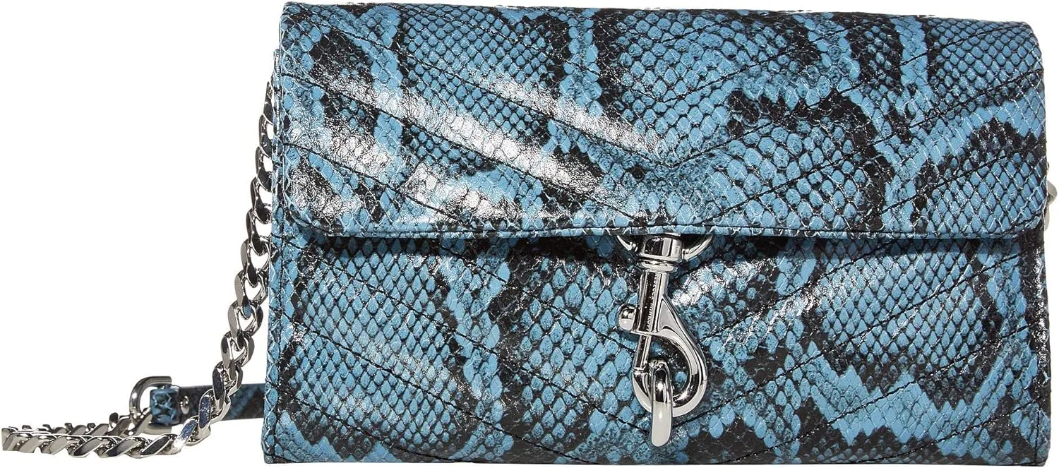 Rebecca Minkoff Edie Wallet On Chain Cement Blue One Size