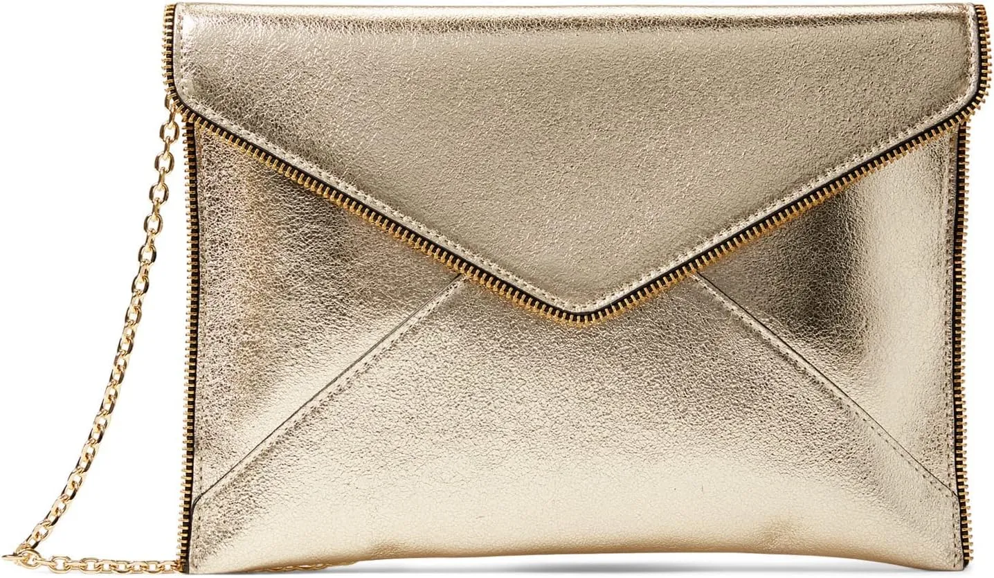 Rebecca Minkoff Leo Clutch with Chain Strap, Champagne