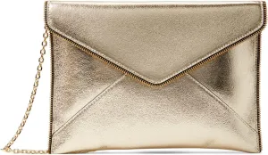 Rebecca Minkoff Leo Clutch with Chain Strap, Champagne